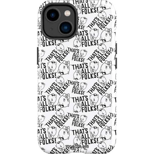 Looney Tunes Porky Pig Black and White iPhone 14 Plus Impact Case