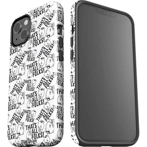 Looney Tunes Porky Pig Black and White iPhone 15 Plus Impact Case