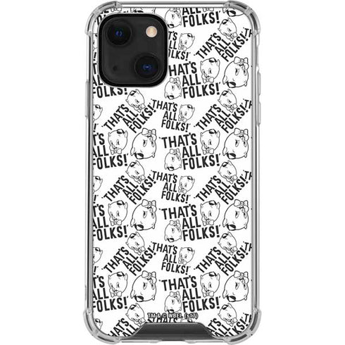 Looney Tunes Porky Pig Black and White iPhone 14 Plus Clear Case