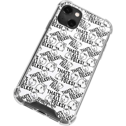 Looney Tunes Porky Pig Black and White iPhone 14 Plus Clear Case