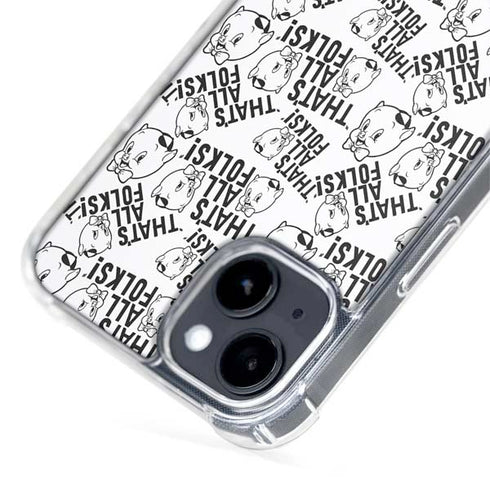 Looney Tunes Porky Pig Black and White iPhone 15 Plus MagSafe Case