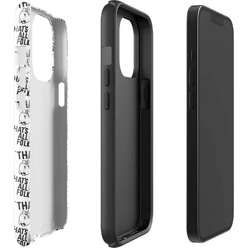Looney Tunes Porky Pig Black and White iPhone 15 Pro Impact Case