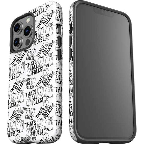 Looney Tunes Porky Pig Black and White iPhone 15 Pro Impact Case