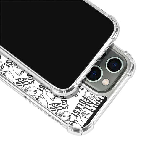 Looney Tunes Porky Pig Black and White iPhone 15 Pro Max Clear Case