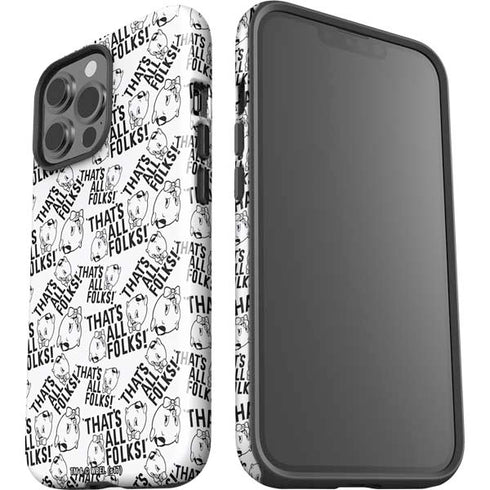 Looney Tunes Porky Pig Black and White iPhone 14 Pro Max Impact Case