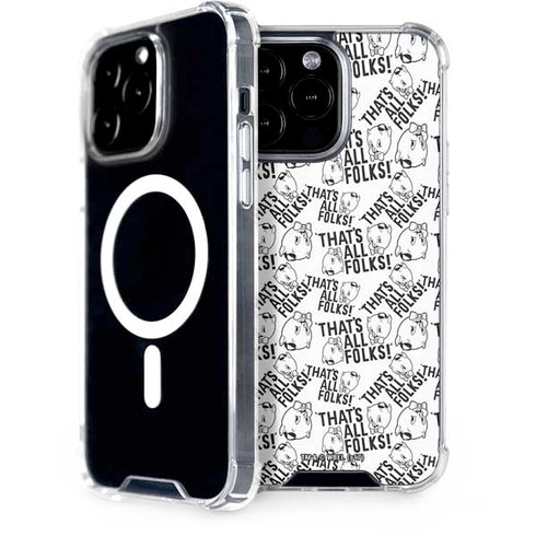 Looney Tunes Porky Pig Black and White iPhone 14 Pro Max MagSafe Case