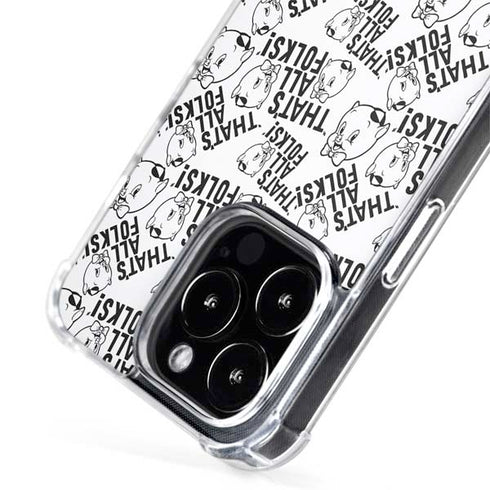 Looney Tunes Porky Pig Black and White iPhone 15 Pro Max MagSafe Case