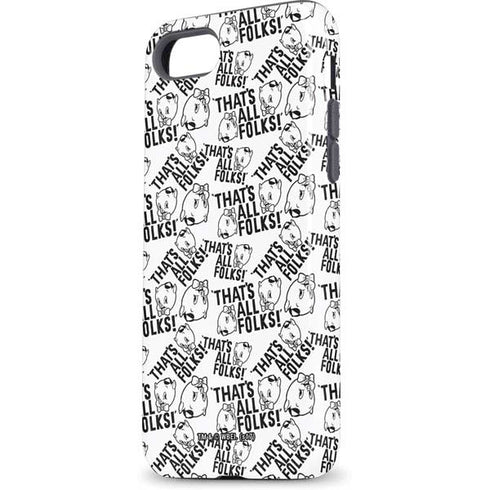 Looney Tunes Porky Pig Black and White iPhone 8 Pro Case