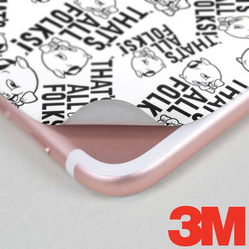 Looney Tunes Porky Pig Black and White iPhone 8 Skin