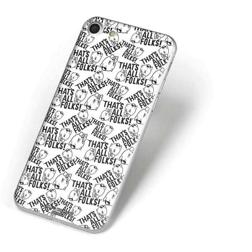Looney Tunes Porky Pig Black and White iPhone 8 Skin
