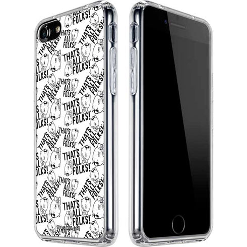 Looney Tunes Porky Pig Black and White iPhone SE (2nd & 3rd Gen) Clear Case