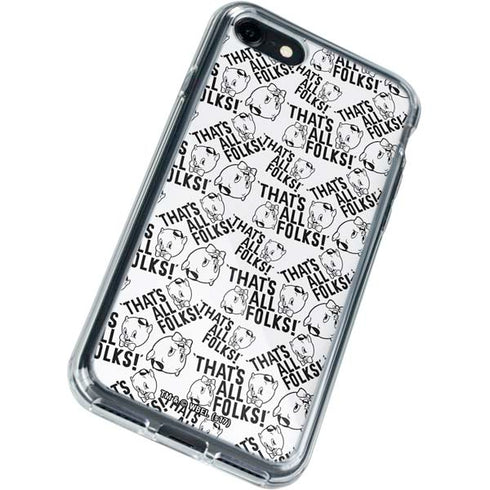 Looney Tunes Porky Pig Black and White iPhone SE (2nd & 3rd Gen) Clear Case