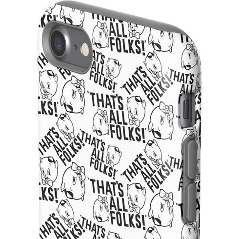 Looney Tunes Porky Pig Black and White iPhone SE (2nd & 3rd Gen) Pro Case