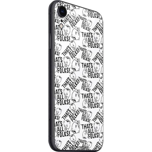 Looney Tunes Porky Pig Black and White iPhone SE (2nd & 3rd Gen) Skin