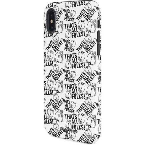 Looney Tunes Porky Pig Black and White iPhone X Pro Case