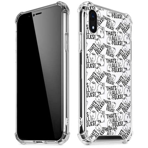 Looney Tunes Porky Pig Black and White iPhone XR Clear Case