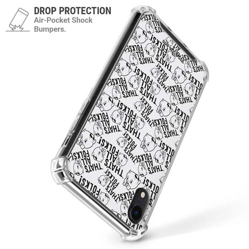 Looney Tunes Porky Pig Black and White iPhone XR Clear Case