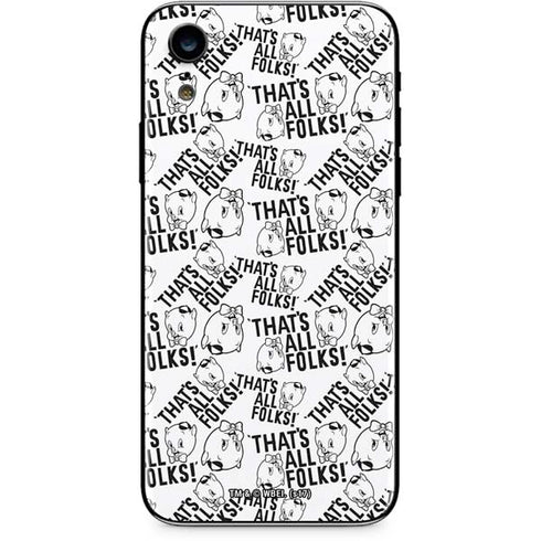 Looney Tunes Porky Pig Black and White iPhone XR Skin