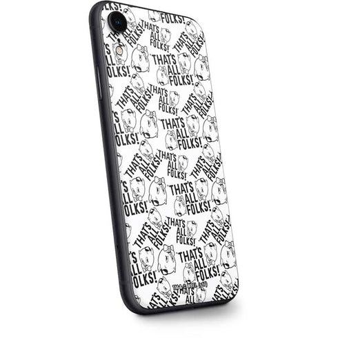 Looney Tunes Porky Pig Black and White iPhone XR Skin