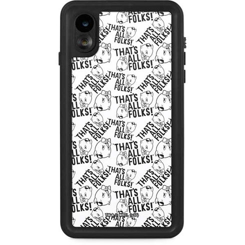 Looney Tunes Porky Pig Black and White iPhone XR Waterproof Case