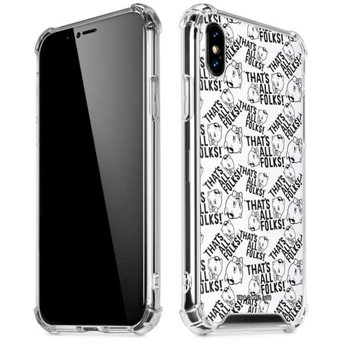 Looney Tunes Porky Pig Black and White iPhone XS Max Clear Case