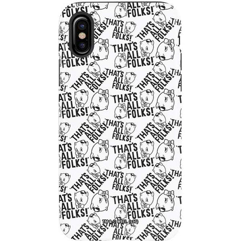Looney Tunes Porky Pig Black and White iPhone XS Pro Case