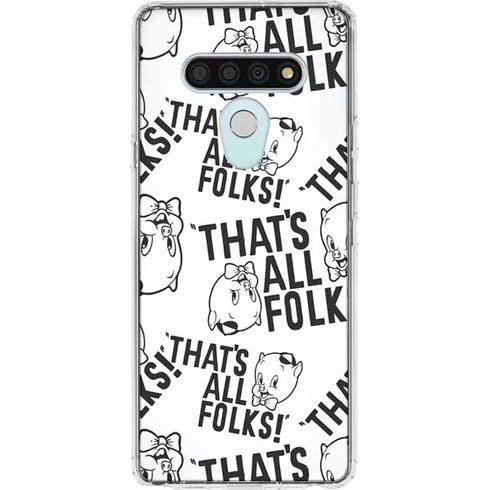 Looney Tunes Porky Pig Black and White LG Stylo 6 Clear Case