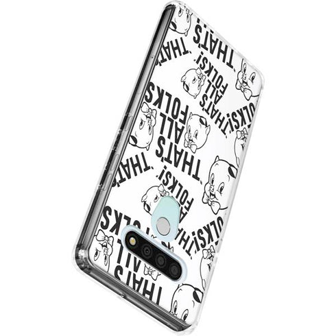Looney Tunes Porky Pig Black and White LG Stylo 6 Clear Case