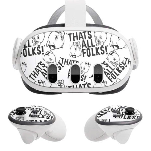 Looney Tunes Porky Pig Black and White Meta Quest 3 Skin