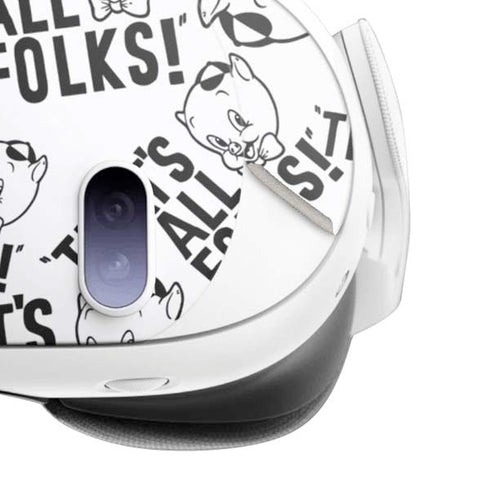 Looney Tunes Porky Pig Black and White Meta Quest 3 Skin