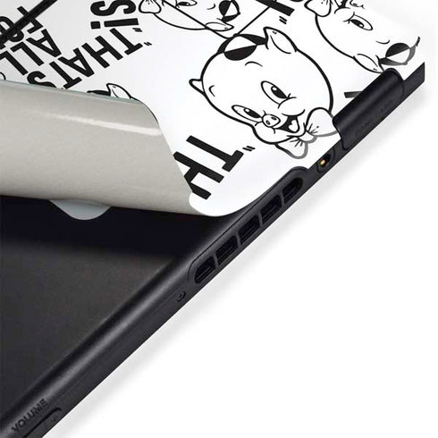 Looney Tunes Porky Pig Black and White Nintendo Switch Bundle Skin