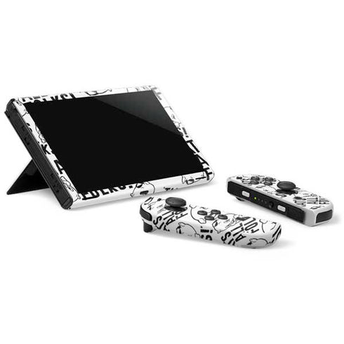 Looney Tunes Porky Pig Black and White Nintendo Switch OLED (2021) Skin