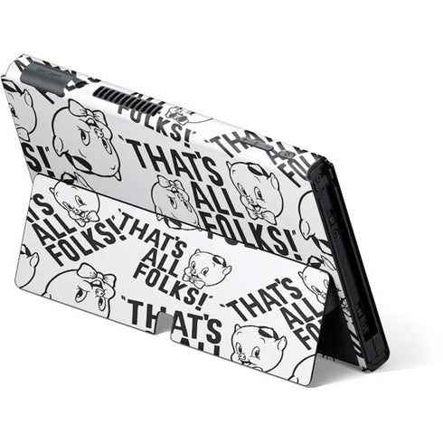 Looney Tunes Porky Pig Black and White Nintendo Switch OLED (2021) Skin