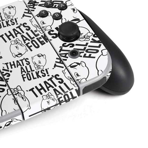 Looney Tunes Porky Pig Black and White Nintendo Switch OLED (2021) Skin
