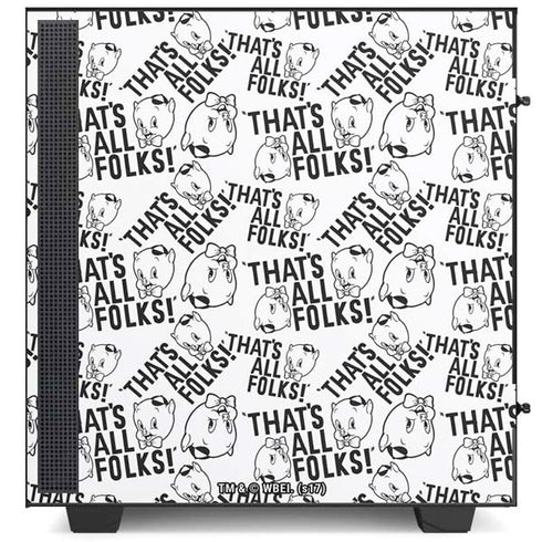 Looney Tunes Porky Pig Black and White NZXT H510 Compact ATX Mid-Tower Case Skin