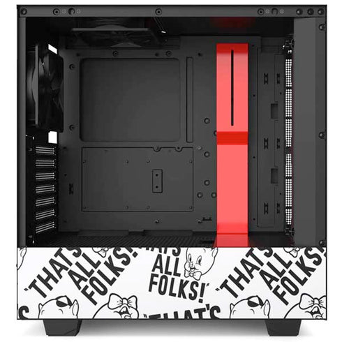 Looney Tunes Porky Pig Black and White NZXT H510 Compact ATX Mid-Tower Case Skin