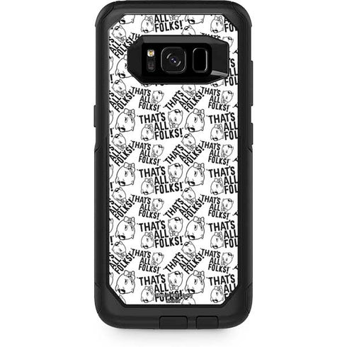 Looney Tunes Porky Pig Black and White Otterbox Commuter Galaxy Skin
