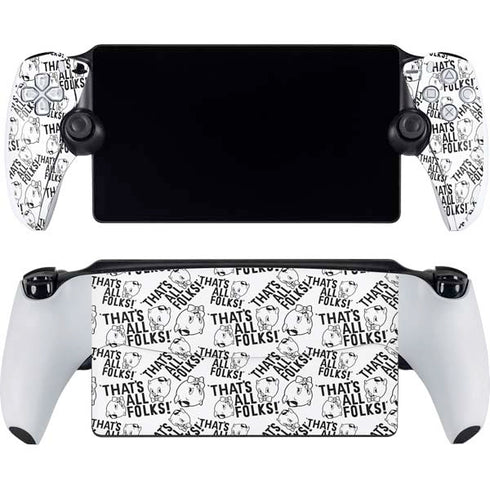 Looney Tunes Porky Pig Black and White PlayStation Portal Remote Player Skin