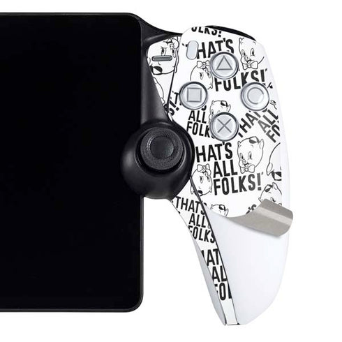 Looney Tunes Porky Pig Black and White PlayStation Portal Remote Player Skin