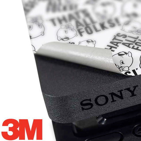 Looney Tunes Porky Pig Black and White PS4 Slim Bundle Skin