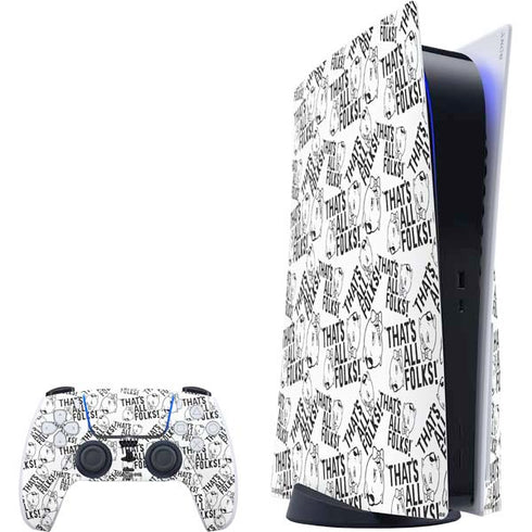 Looney Tunes Porky Pig Black and White PS5 Bundle Skin