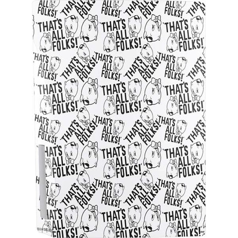 Looney Tunes Porky Pig Black and White PS5 Console Skin