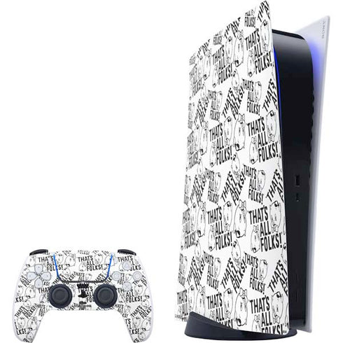 Looney Tunes Porky Pig Black and White PS5 Digital Edition Bundle Skin