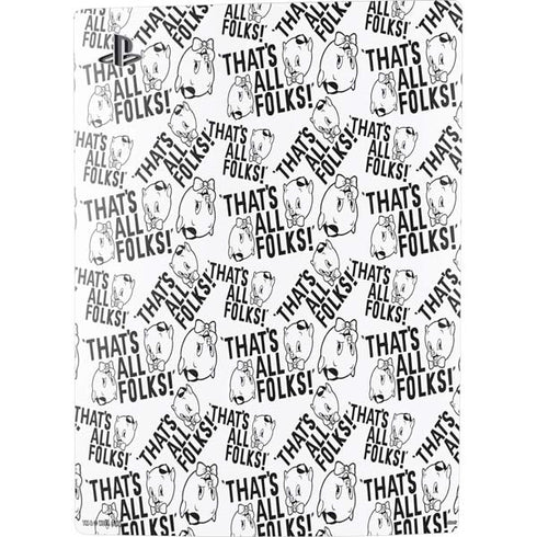 Looney Tunes Porky Pig Black and White PS5 Digital Edition Bundle Skin