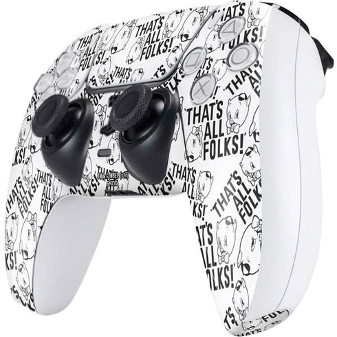 Looney Tunes Porky Pig Black and White PS5 Controller Skin