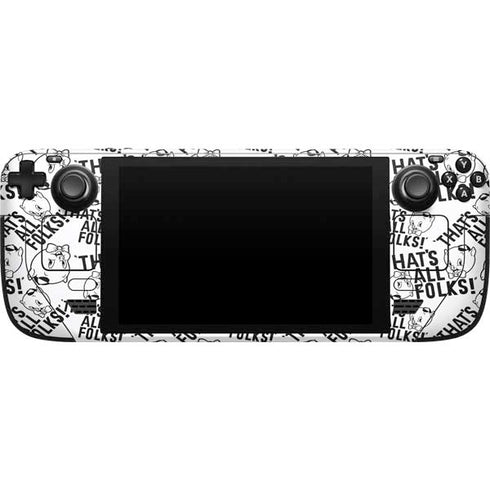 Looney Tunes Porky Pig Black and White Steam Deck Handheld Gaming Computer Skin