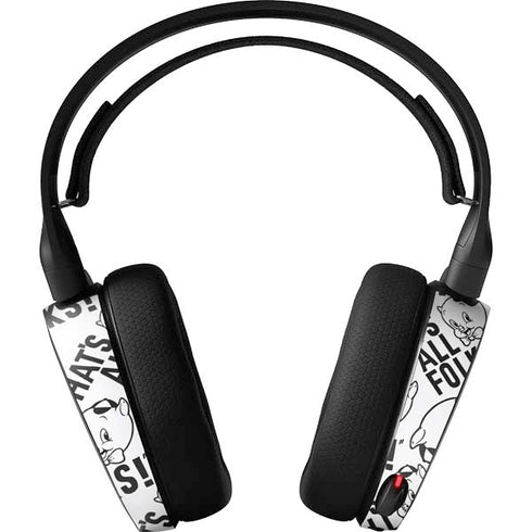 Looney Tunes Porky Pig Black and White SteelSeries Arctis 3 Skin