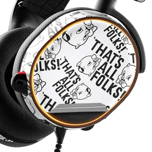Looney Tunes Porky Pig Black and White SteelSeries Arctis 3 Skin