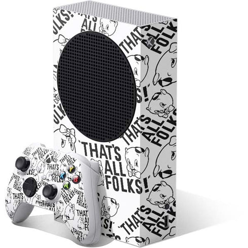 Looney Tunes Porky Pig Black and White Xbox Series S Bundle Skin