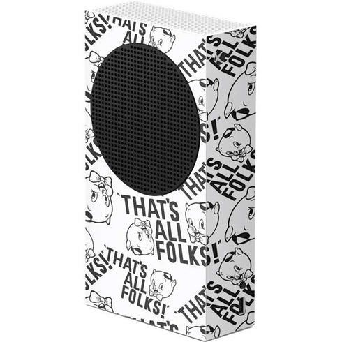 Looney Tunes Porky Pig Black and White Xbox Series S Console Skin